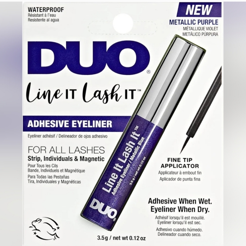 3 x DUO Line it Lash it Adhesive eyeliner Metallic Purple